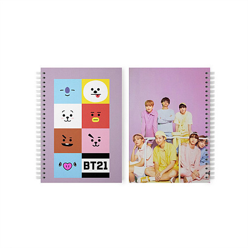 Скетчбук БТС BTS з персонажами BT21 фіолетовий (22971) Fan Girl