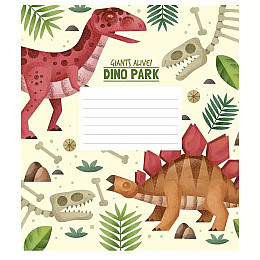 Тетрадь учнівська Dino park Школярик 012-3227K-4 в клітинку на 12 аркушів