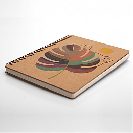 Блокнот "Монстера" эко крафт-картон Kiri sketch 11119-Т-KR А5 на пружине