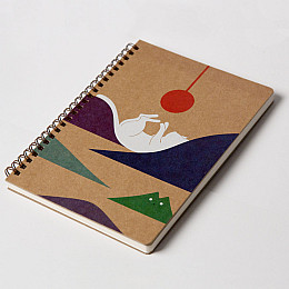 Блокнот "Кіт і сонце" еко крафт-картон Kiri sketch 11134-KR формат А5 на пружині