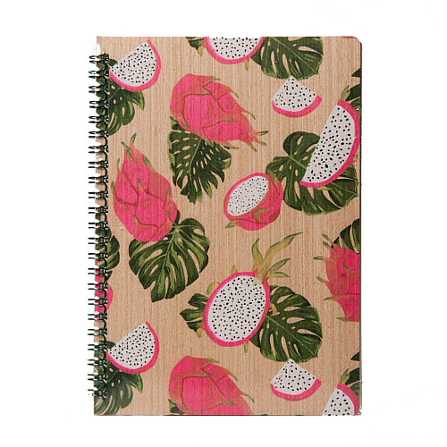 Блокнот "Драгон Фрукт" из модифицированной древесины Kiri sketch 12202-KR формат А5 на пружине