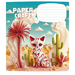 Тетрадь учнівська "Paper craft" Школярик 012-3354C-1 в косу лінію 12 аркушів