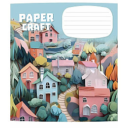 Тетрадь учнівська "Paper craft" Школярик 012-3354C-2 в косу лінію 12 листів