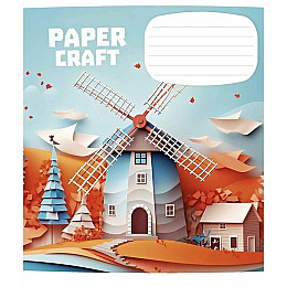 Тетрадь учнівська "Paper craft" Школярик 012-3354C-5 в косу лінію 12 аркушів