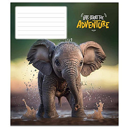 Тетрадь ученическая "Adventure" Школярик 012-3291C-5 в косую линию 12 листов