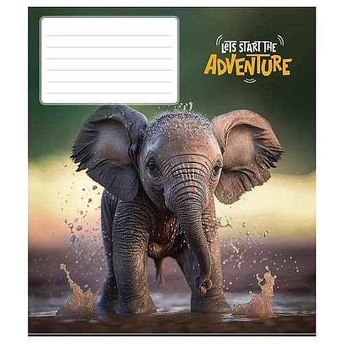 Тетрадь ученическая "Adventure" Школярик 012-3291C-5 в косую линию 12 листов