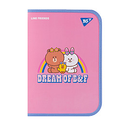 Папка факультативна YES A4 на блискавці Line Friends. Dream (492223)