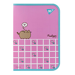 Папка факультативная YES A4 на молнии Pusheen. Hearts (492222)