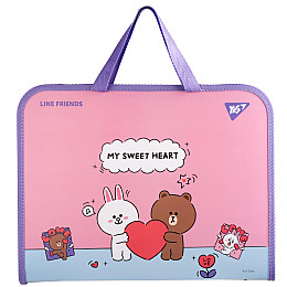 Папка-портфель YES FC на молнии с тканевыми ручками Line Friends. Choco and Cony (492239)