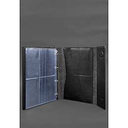 Кожаная папка для документов Семейная А4 BlankNote черный