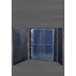 Кожаная папка для документов Семейная А4 BlankNote темно-синий