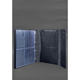 Кожаная папка для документов Семейная А4 BlankNote темно-синий