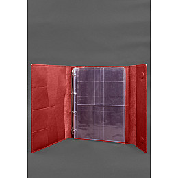 Кожаная папка для документов Семейная А4 BlankNote красный