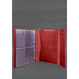 Кожаная папка для документов Семейная А4 BlankNote красный