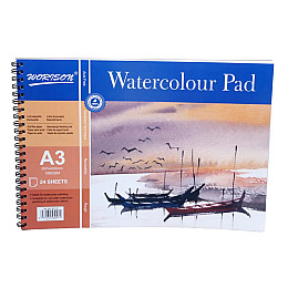 Альбом для акварелі WORISON Watercolor Pad А3 24 листа спіраль 180г/м²