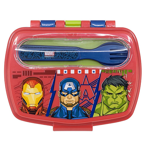 Ланч-бокс дитячий з ложкою та виделкою Stor Avengers (74109)