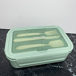 Ланч-бокс со столовыми приборами A-PLUS 2220 PB зеленый