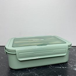 Ланч-бокс со столовыми приборами A-PLUS 2220 PB зеленый