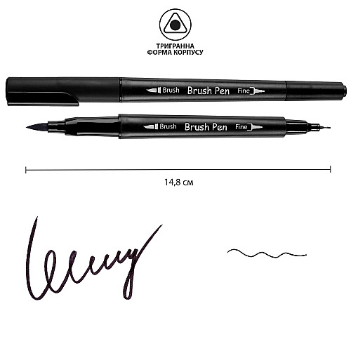Набор маркеров акварельных Santi Brush Pen 24 цвета двусторонние (391000)