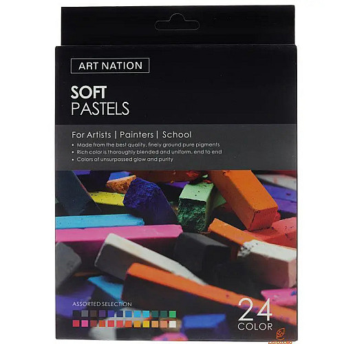 Пастель суха м'яка для малювання Art Nation Soft pastel 24 кольори