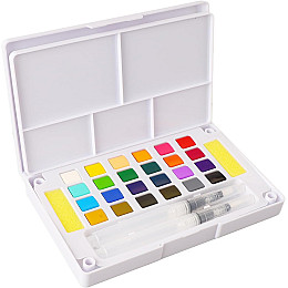 Краски акварельні художні Art Nation 24 кольори в наборі з пензликами та палітрою