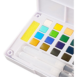 Краски акварельні художні Art Nation 24 кольори в наборі з пензликами та палітрою