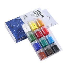 Набір акрилових фарб для малювання Art Rangers Acryliс 12 кольорів 2 пензлики