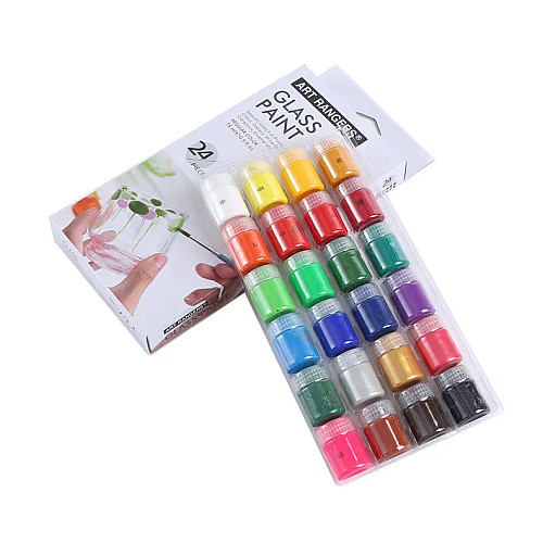 Художні акрилові фарби Art Rangers Glass Paint для декору скла 24 шт