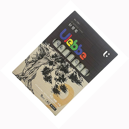 Пігментні лайнери капілярні ручки ULEBBE 9 шт Чорний