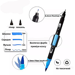 Премиум-набор двусторонних маркеров WORISON FineLiner Brush Markers Pens 100 цветов