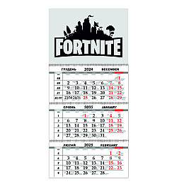 Квартальный настенный календарь на 2025 Vivay Fortnite 30x65 см Разноцветный (hub_09puwb)