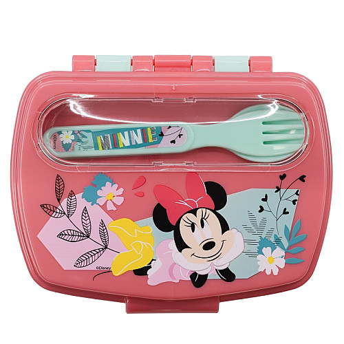 Ланч-бокс детский с ложкой и вилкой Stor Minnie Mouse 17,2 x 13,6 x 6,3 см (74409)