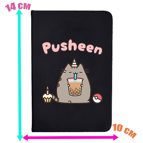 Блокнот 2Life Pusheen cat Кот з коктейлем А5 Чорний v-12474
