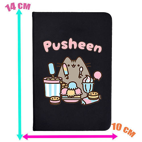 Блокнот 2Life Pusheen cat Кот зі солодощами А5 96 аркушів Чорний v-12475