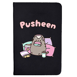 Блокнот в лінію 2Life Pusheen cat Кіт з навушниками в подушках А5 96 аркушів Чорний v-12476