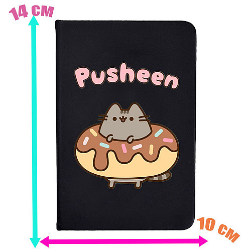 Блокнот 2Life Pusheen cat Кот з пончиком А5 на 96 аркушів Чорний v-12479