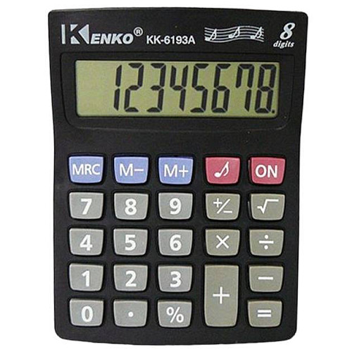Калькулятор Kenko KK-6193A 8-ми разрядный Черный 30151380