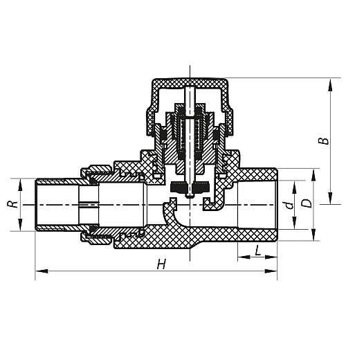 Кран термостатичний прямий PPR 25x3/4 KOER K0152.PRO (KP0193)
