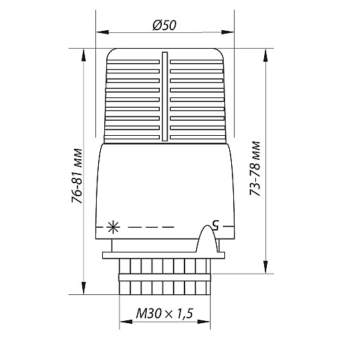Термоголовка с выносным датчиком M30x1.5 KOER KR.1332 (KR2678)