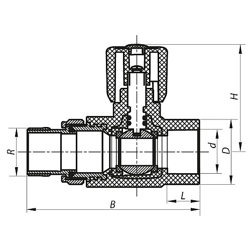 Кран радиаторный 25x3/4 прямой PPR KOER K0160.PRO (KP0205)