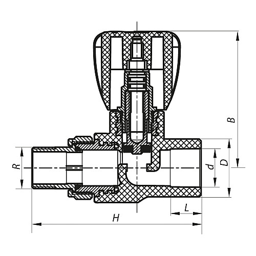 Вентиль радіаторний прямий PPR 20x1/2 (KOER K0165.PRO) (KP0213)
