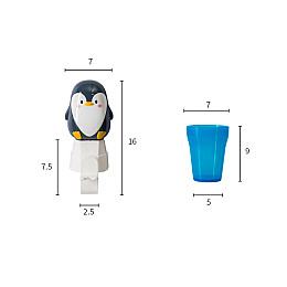 Держатель для зубных щёток настенный UKC в форме пингвина на трёх присосках Голубой 10018