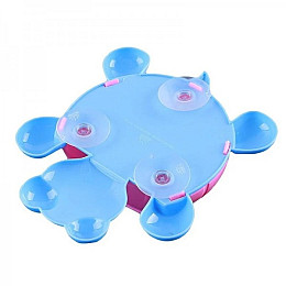 Держатель для зубных щёток настенный UKC в форме морской черепахи на трёх присосках РозовоГолубой 00978