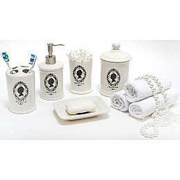 Підставка Mademoiselle діаметр 8.7х13.4 см для зубних щіток порцеляна Bona DP43447