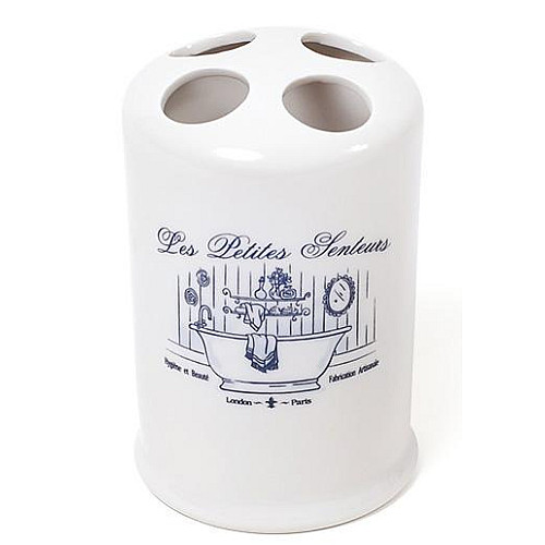 Подставка LE BAIN Silver диаметр 8.7х13.4 см для зубных щеток фарфор Bona DP43449