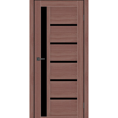 Дверное полотно MS Doors ORLEAN 80см дуб класичний чорное скло