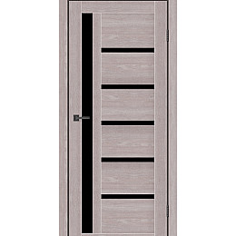 Дверное полотно MS Doors ORLEAN 60см дуб серый черное стекло сатин