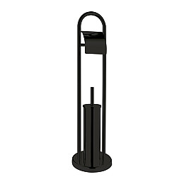 Ерш напольный с бумагодержателем ZERIX KIT ME04 Black (ZX4644)