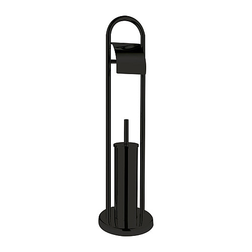 Ерш напольный с бумагодержателем ZERIX KIT ME04 Black (ZX4644)