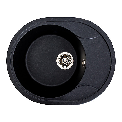 Гранітна мийка для кухні Platinum 5847 ONYX матова (чорний металік)